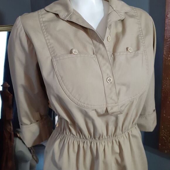 Vintage Khaki Mini Dress - Picture 6 of 13